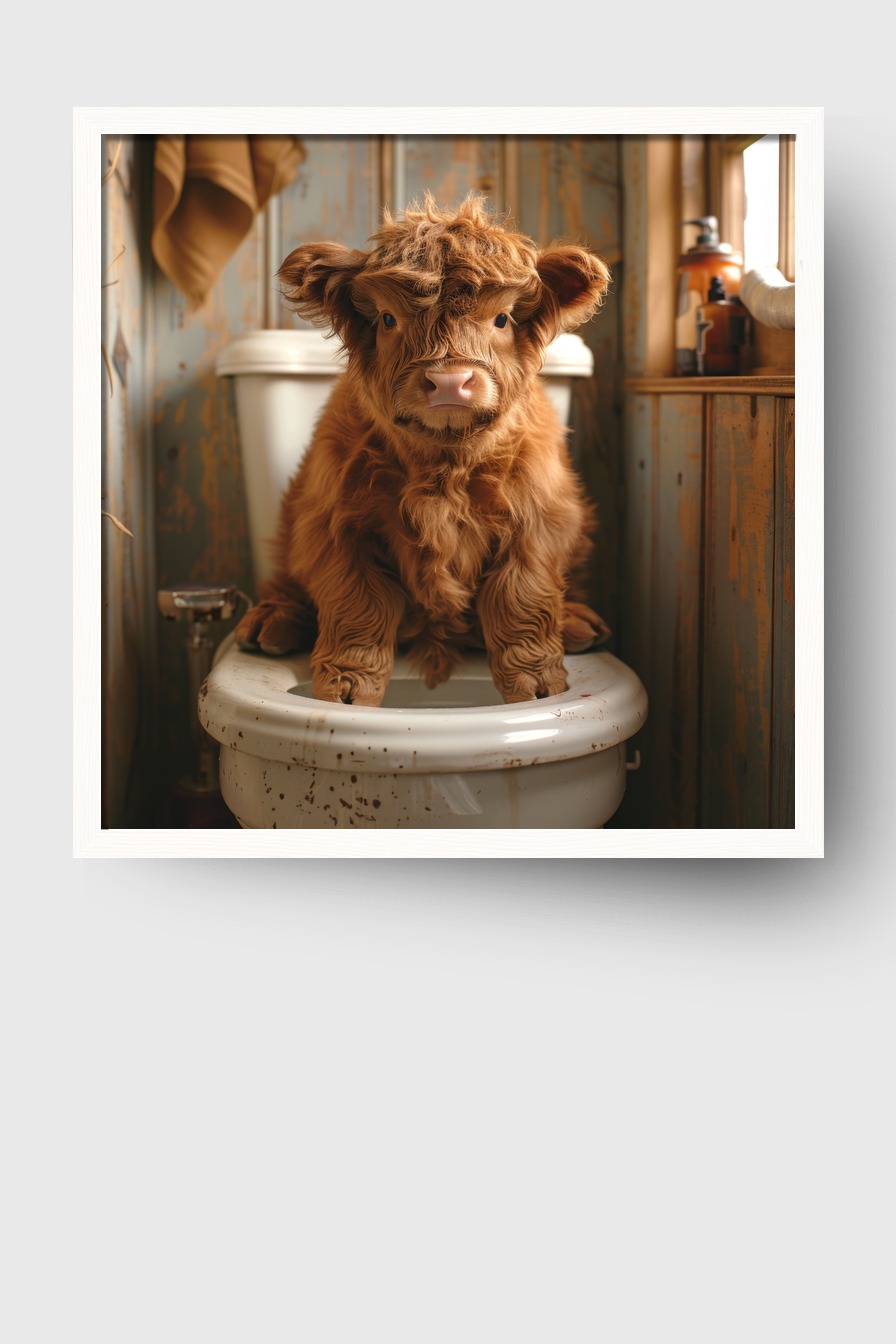 Fotografie Poster Kalb Badezimmer warmes Licht