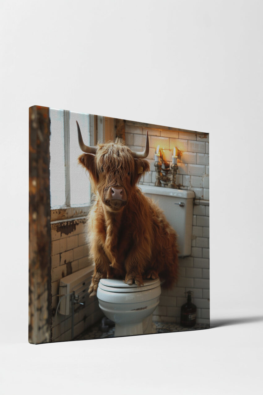 Fotografie Poster Highland Rind Bad Innenraum