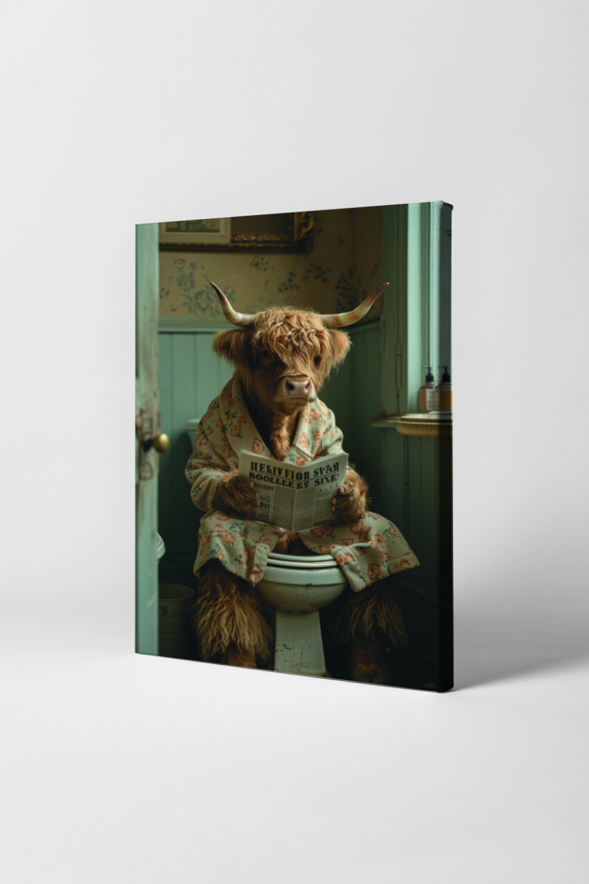 Fotografie Poster Hochlandrind Zeitung Bad humorvoll