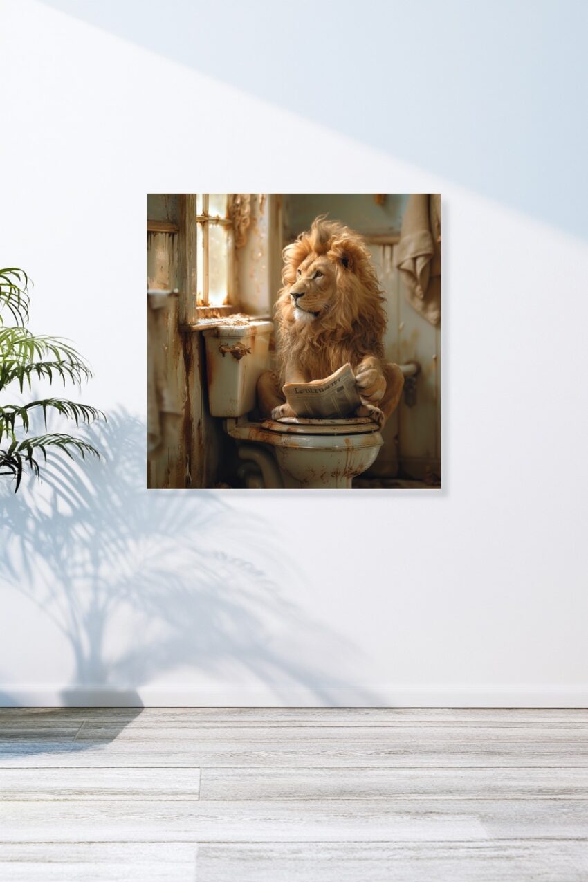 Fotografie Poster Löwe Zeitung alt Badezimmer