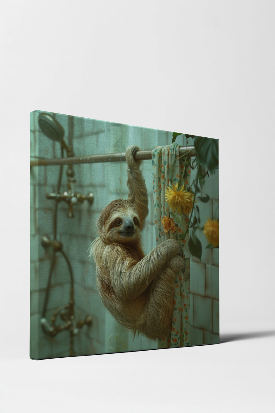 Fotografie Poster Faultier Badezimmer ruhig