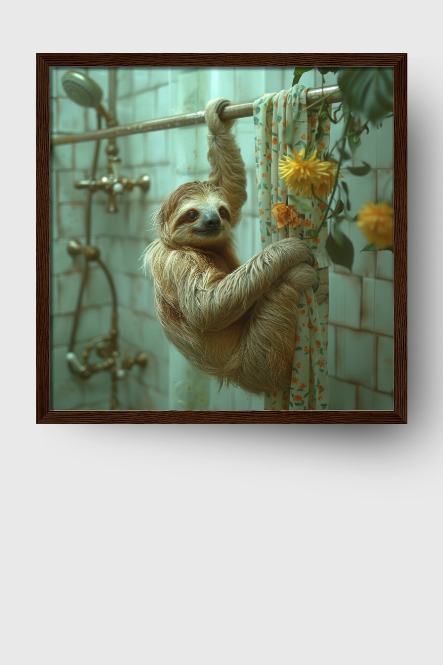 Fotografie Poster Faultier Badezimmer ruhig