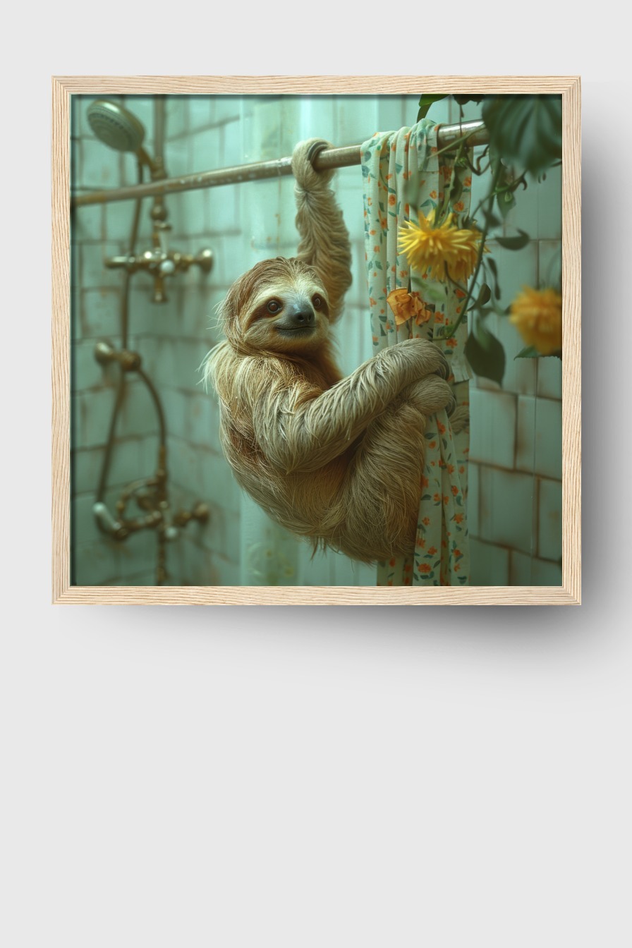 Fotografie Poster Faultier Badezimmer ruhig