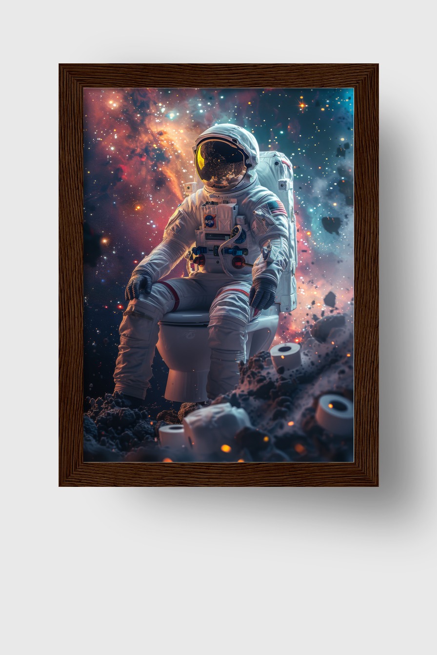 Digitale Kunst Poster Astronaut Toilette Weltraum bunt