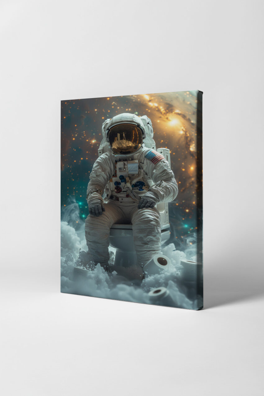 Digitale Kunst Poster Astronaut Toilette Raumanzug Weltraum
