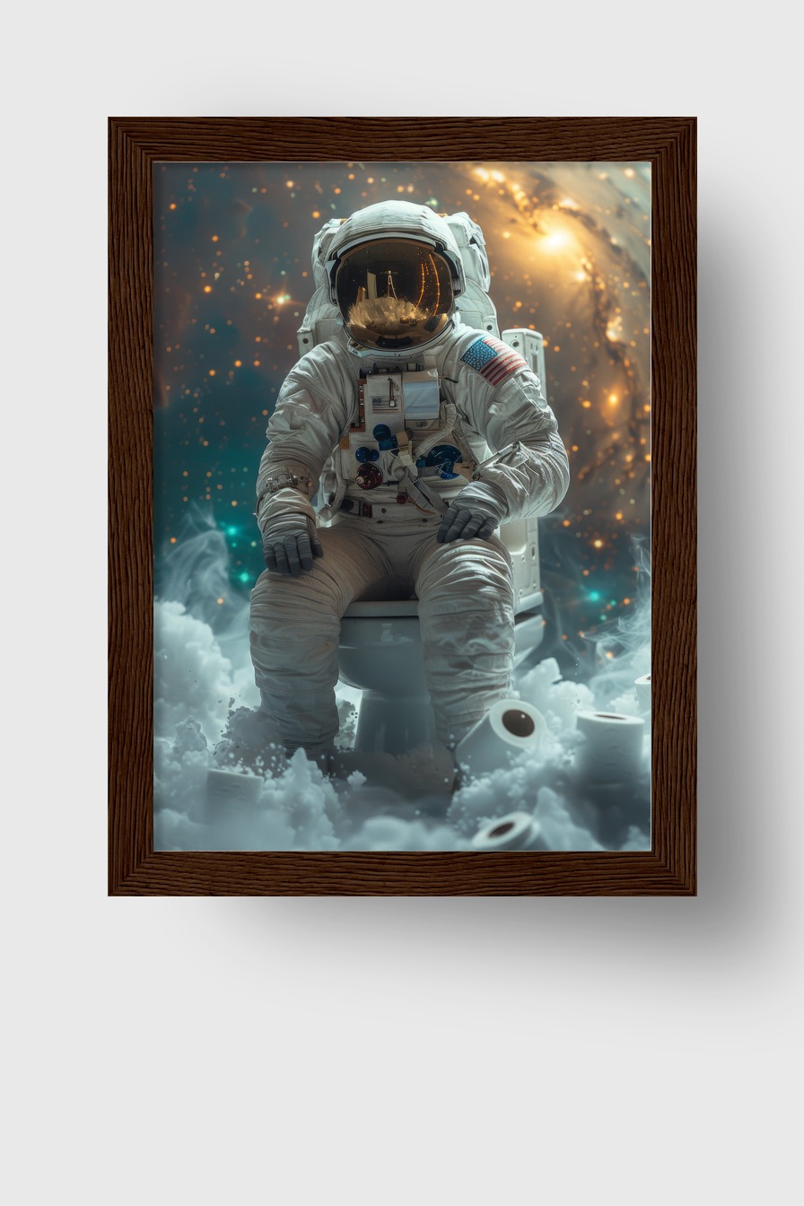 Digitale Kunst Poster Astronaut Toilette Raumanzug Weltraum