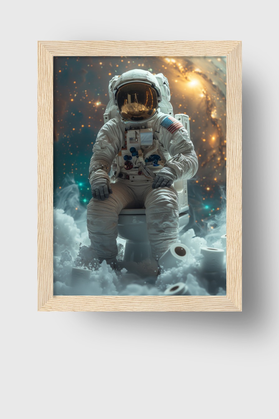 Digitale Kunst Poster Astronaut Toilette Raumanzug Weltraum