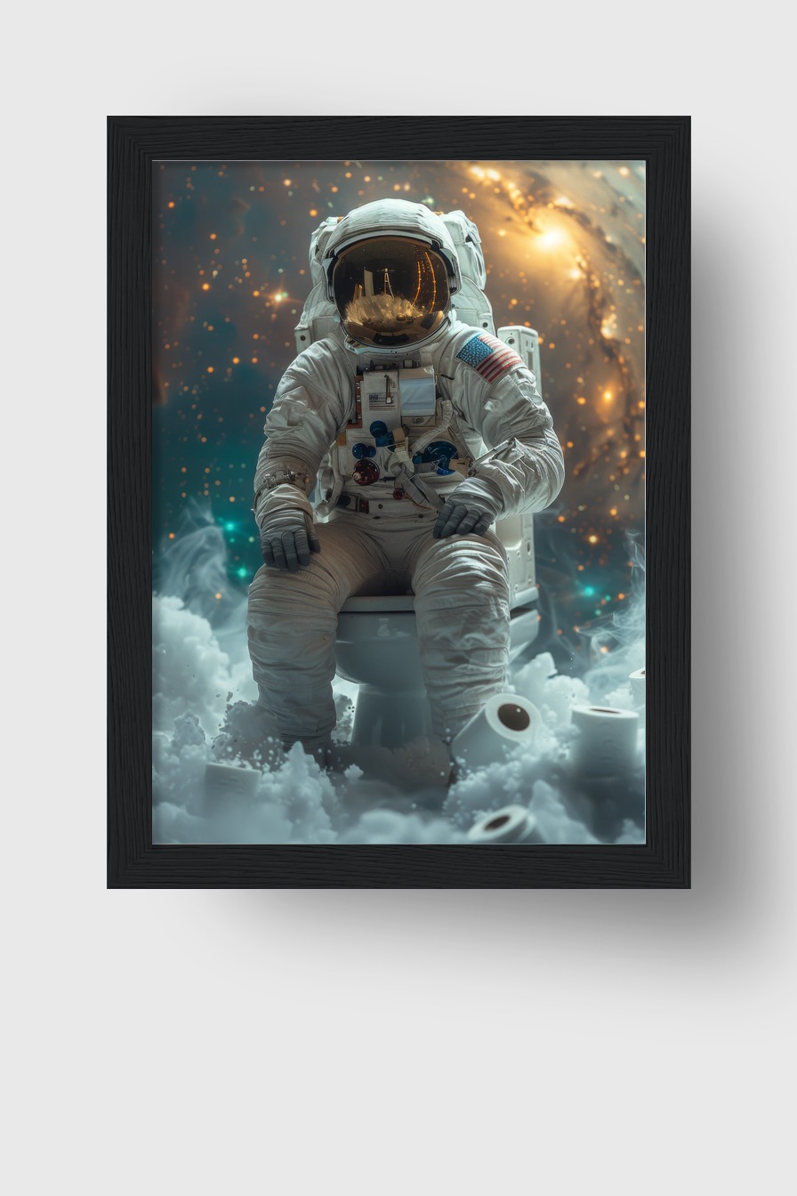 Digitale Kunst Poster Astronaut Toilette Raumanzug Weltraum