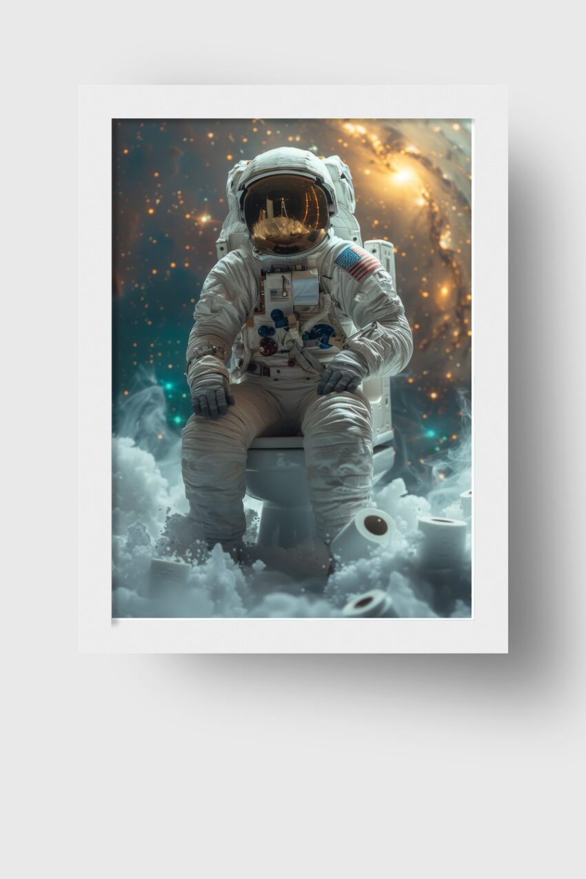 Digitale Kunst Poster Astronaut Toilette Raumanzug Weltraum