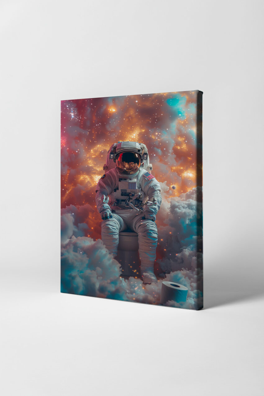 Fotografie Poster Astronaut Toilette surreal Weltraum