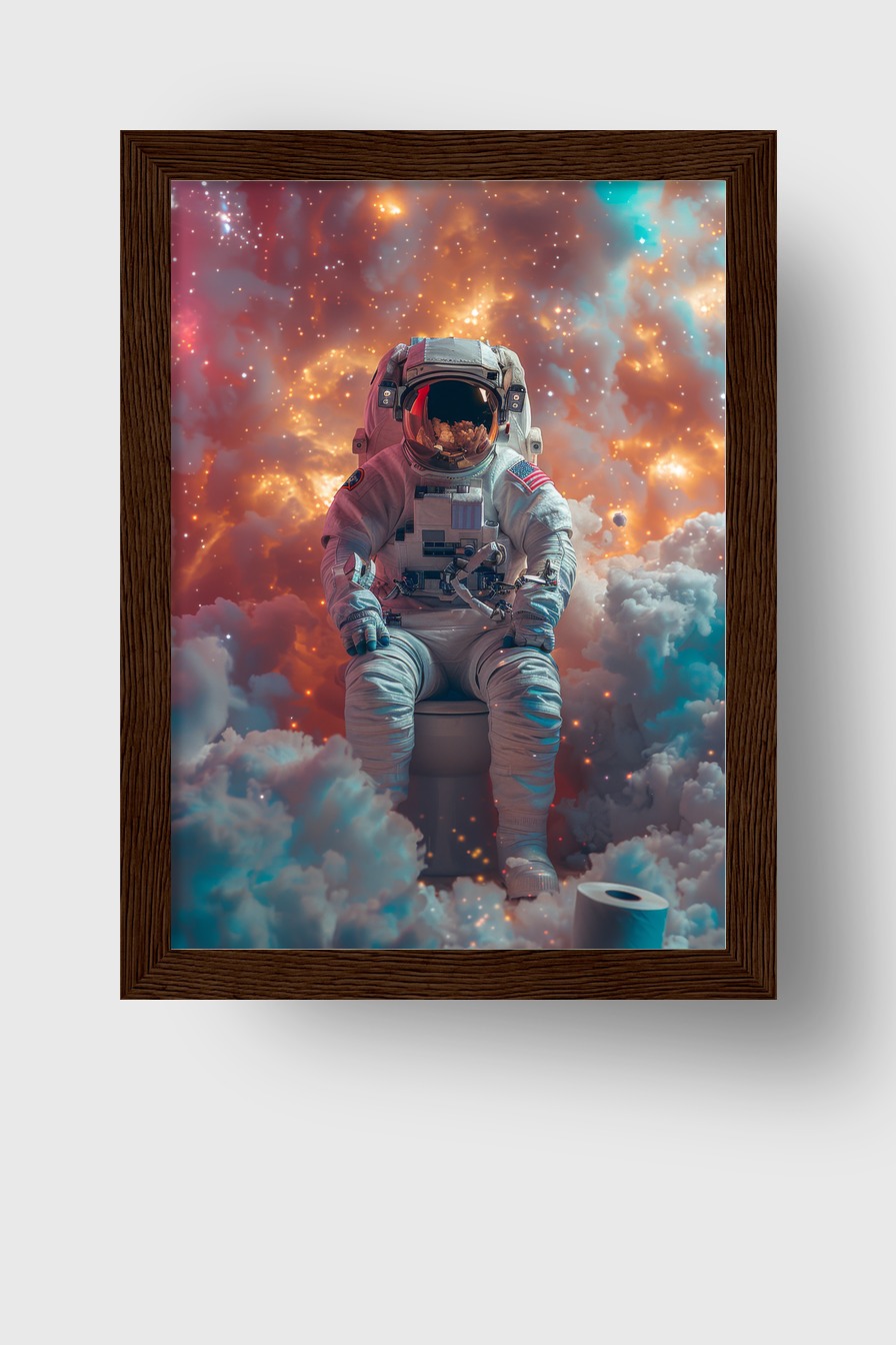 Fotografie Poster Astronaut Toilette surreal Weltraum