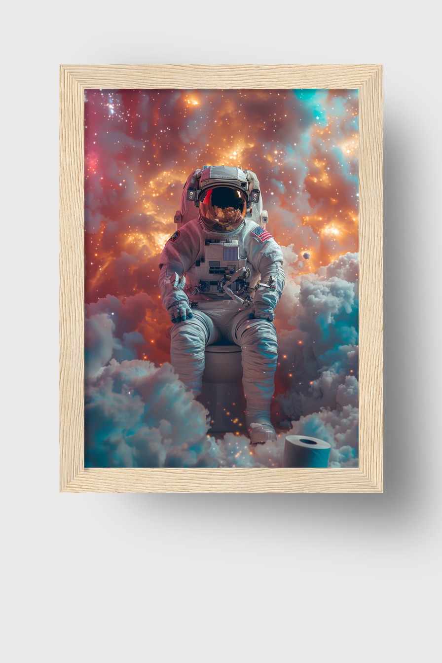 Fotografie Poster Astronaut Toilette surreal Weltraum