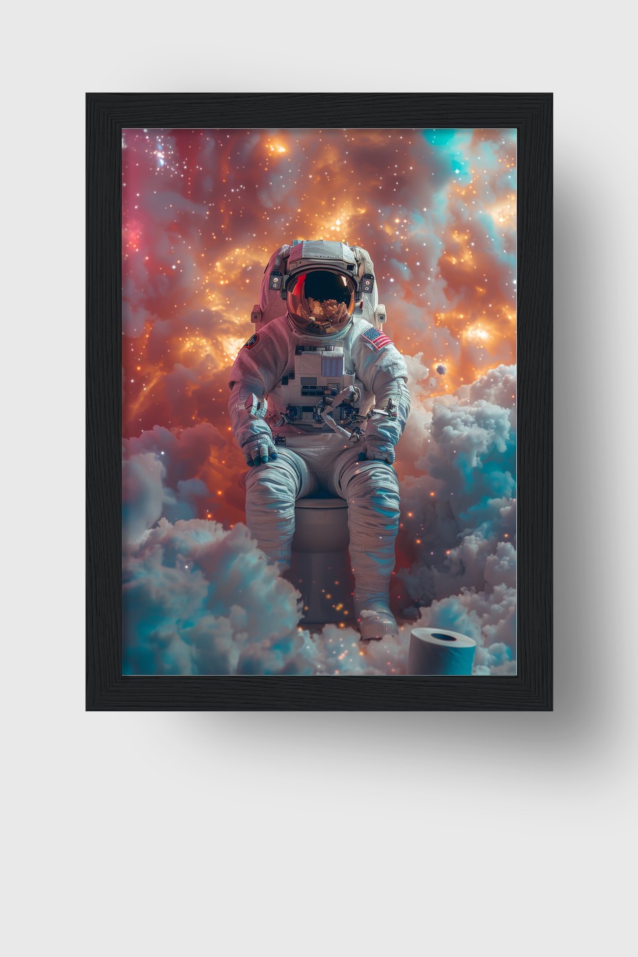 Fotografie Poster Astronaut Toilette surreal Weltraum