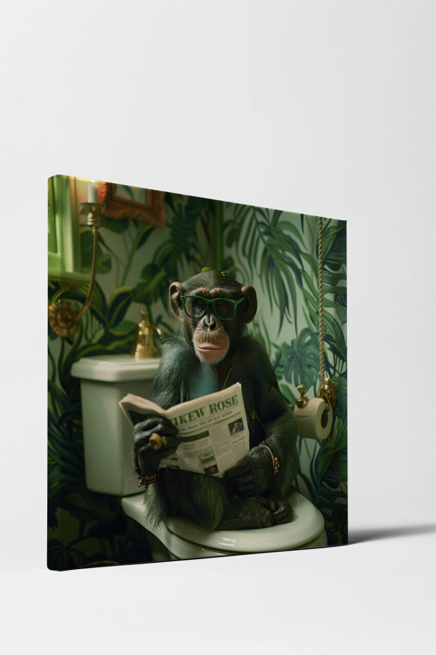 Fotografie Poster Schimpanse Toilette grüne Brille