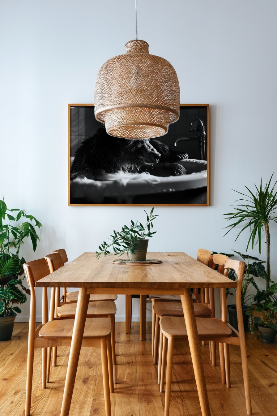 Fotografie Poster Bär Badewanne schwarz-weiß