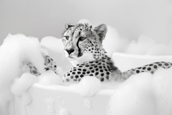 Gepard Schaumbad Poster