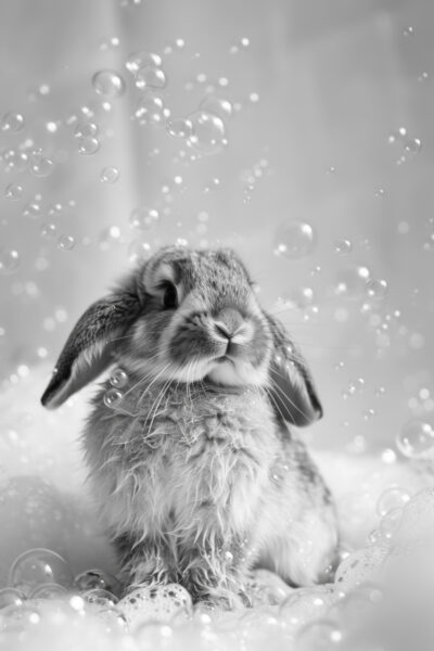 Kaninchen Seifenblasen Gerahmt