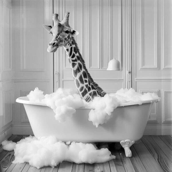 Giraffe Badewanne Gerahmt