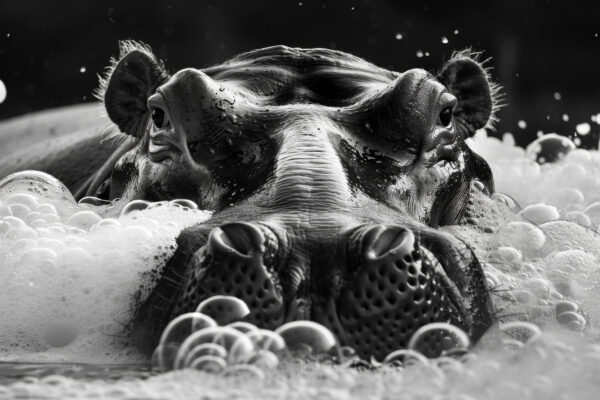 Nilpferd Badewanne Leinwandbild