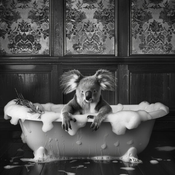 Koala Badewanne Leinwandbild