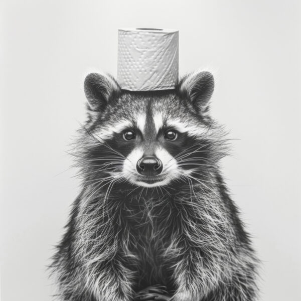 Waschbär mit Rolle Poster