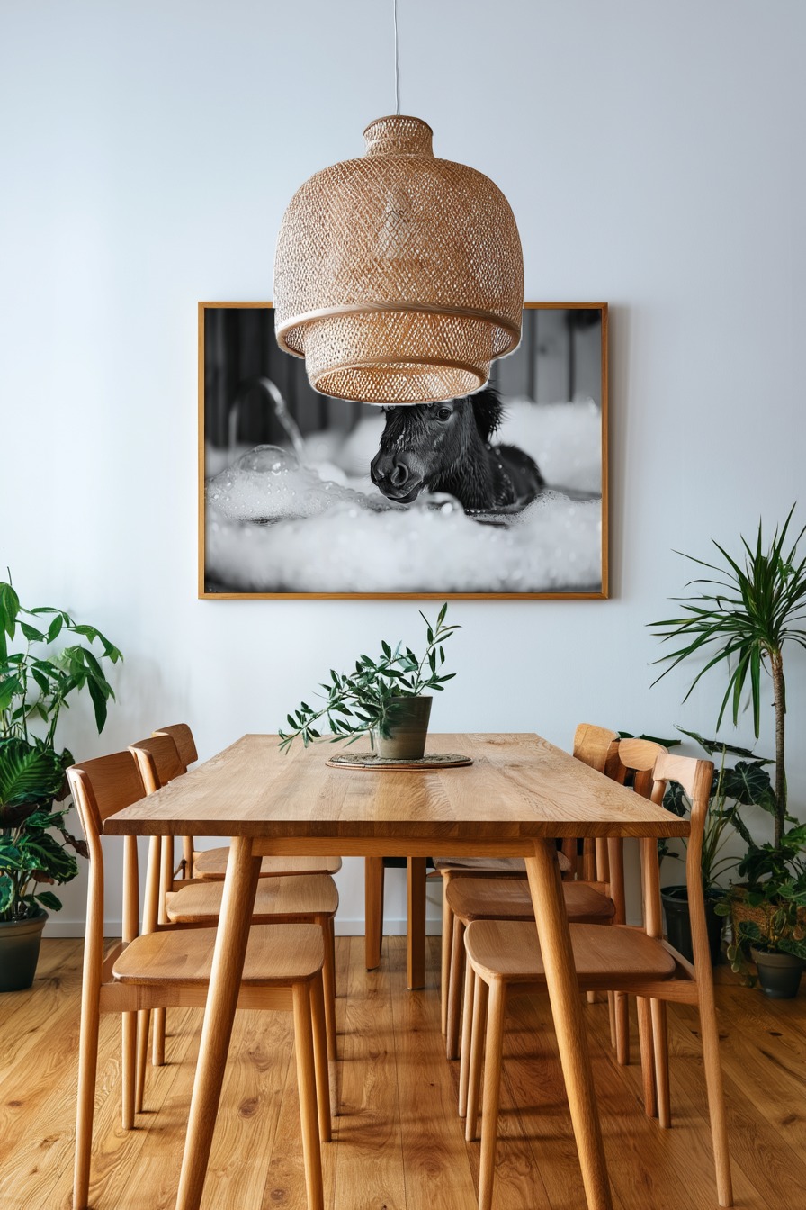 Fotografie Poster Fohlen Badewanne schwarz-weiß