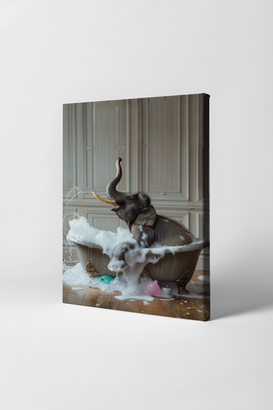 Fotografie Poster Elefant Badewanne Schaum