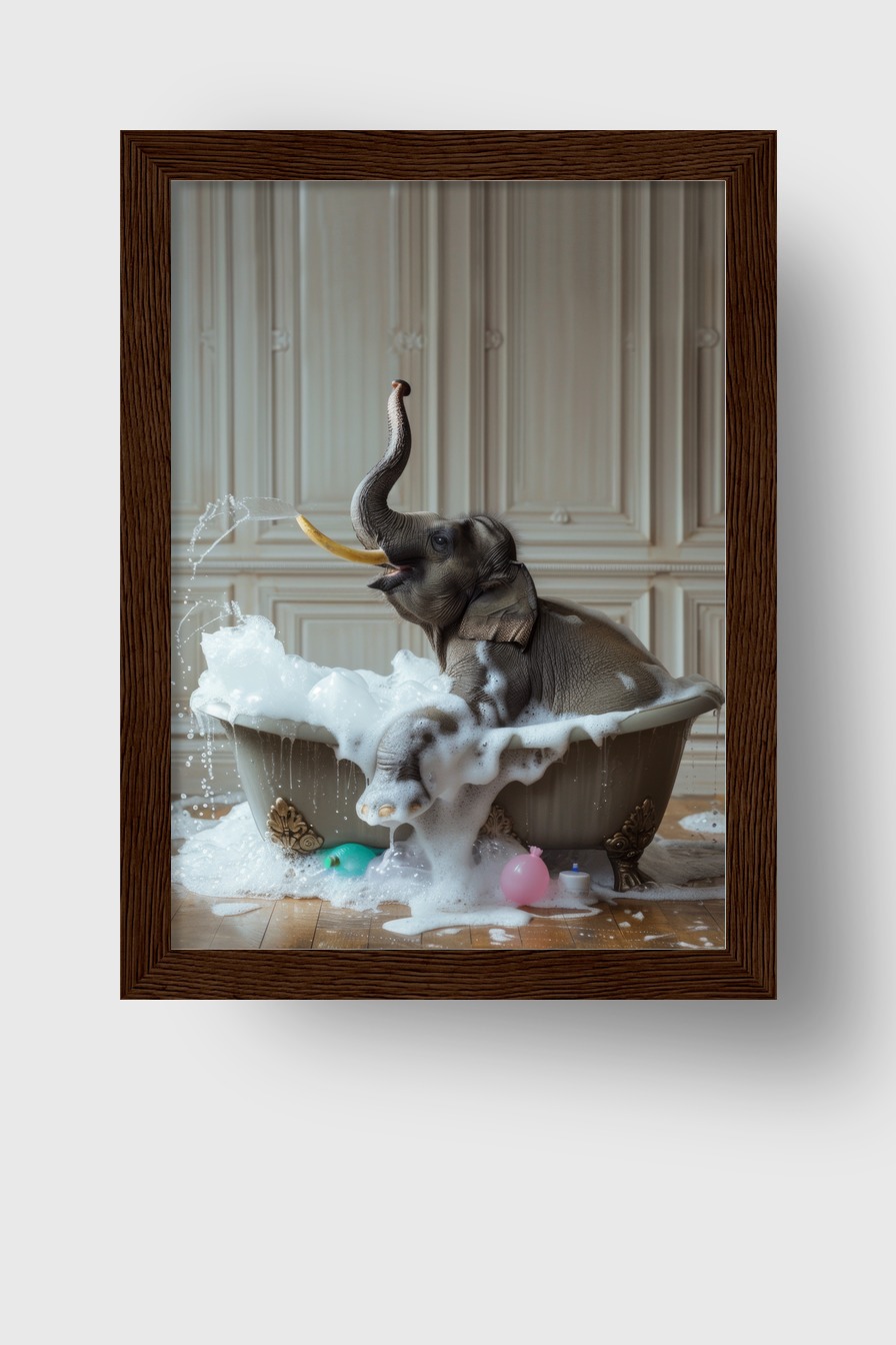 Fotografie Poster Elefant Badewanne Schaum