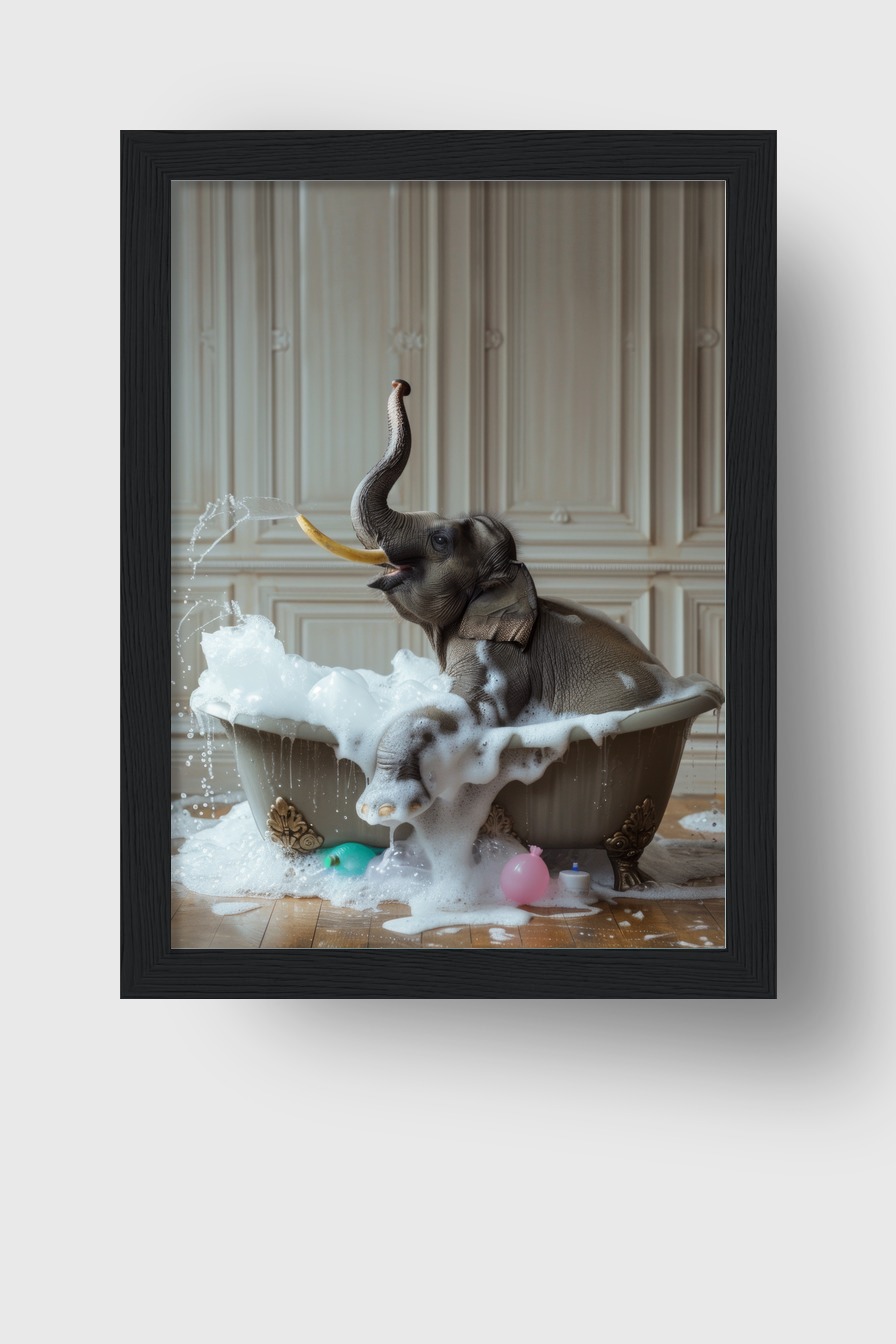Fotografie Poster Elefant Badewanne Schaum