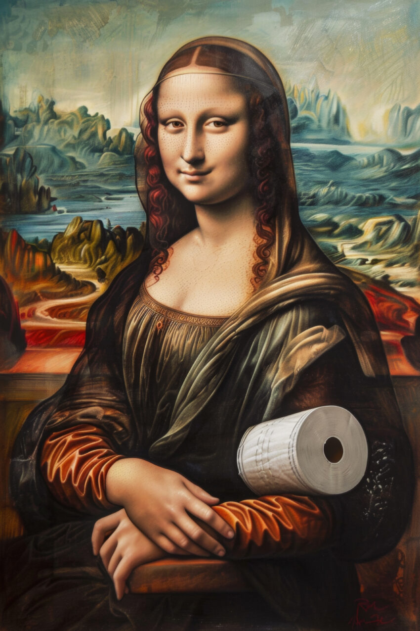 Retro Poster Mona Lisa Toilettenpapier klassisch