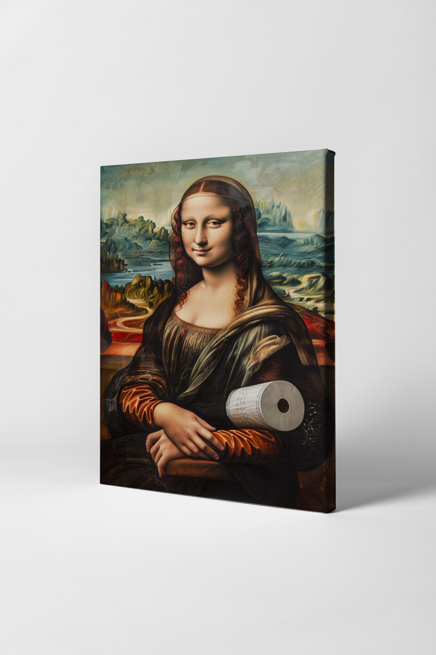 Retro Poster Mona Lisa Toilettenpapier klassisch