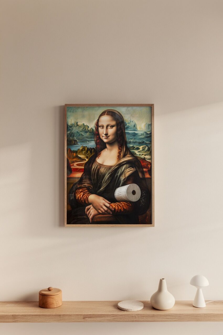 Retro Poster Mona Lisa Toilettenpapier klassisch