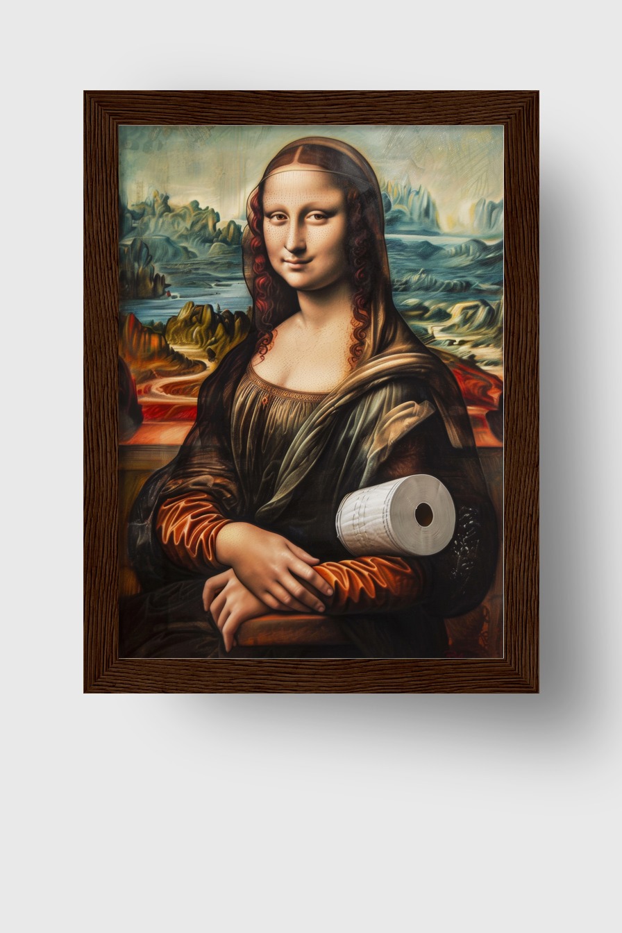 Retro Poster Mona Lisa Toilettenpapier klassisch