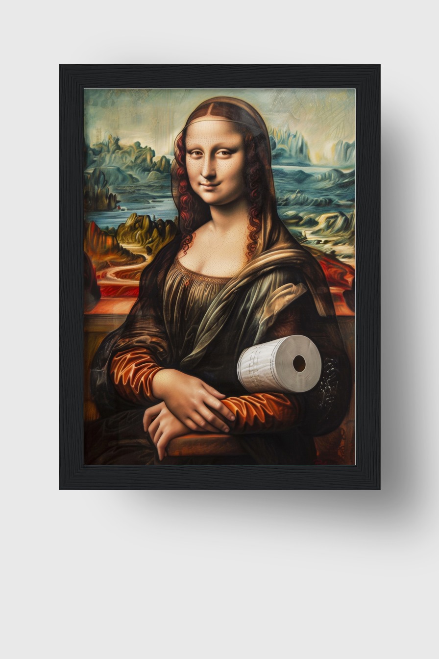 Retro Poster Mona Lisa Toilettenpapier klassisch