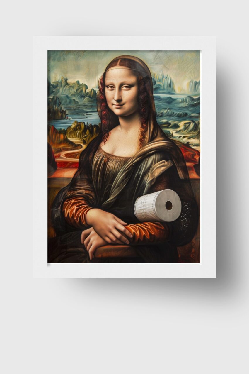 Retro Poster Mona Lisa Toilettenpapier klassisch