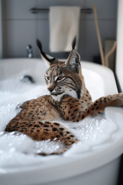 Luchs Badewanne Gerahmt