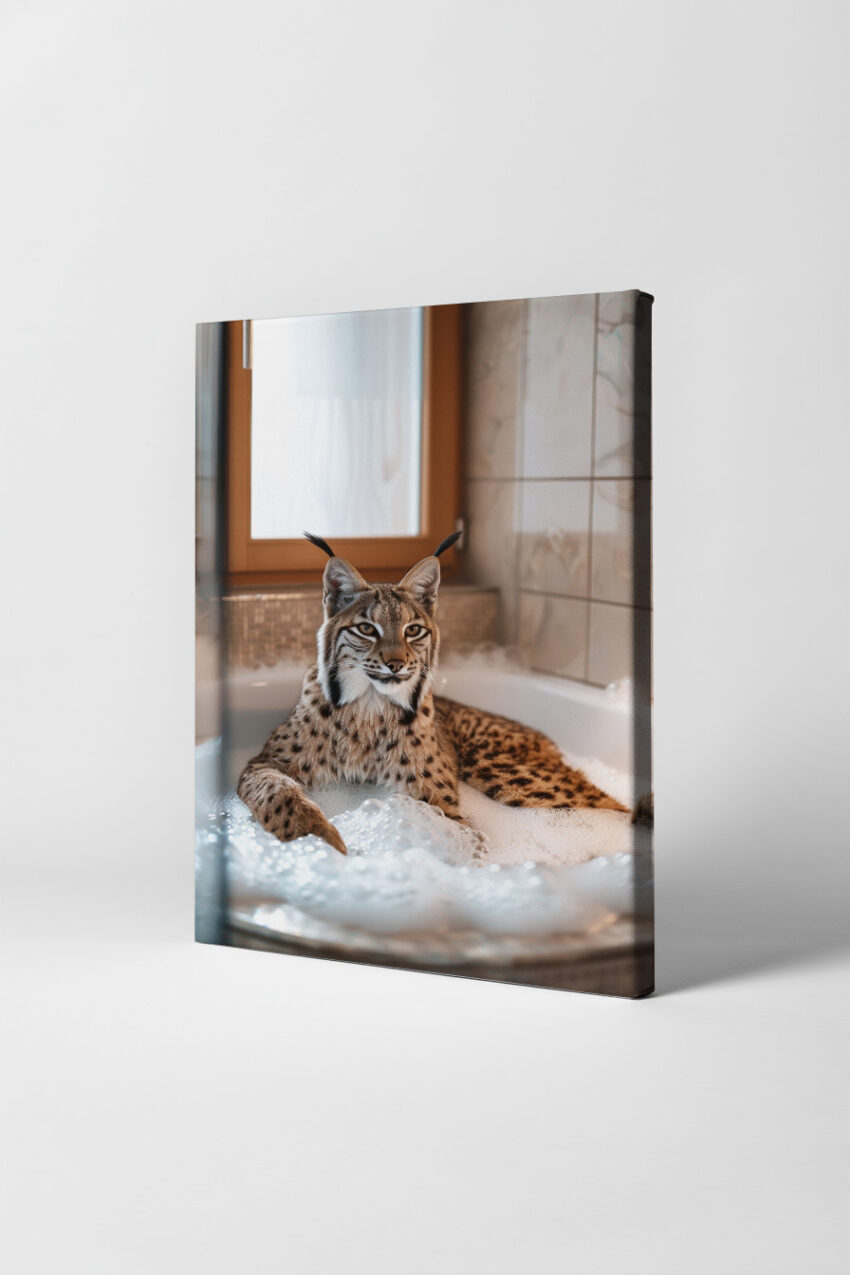 Fotografie Poster Luchs Schaumbad natürlich
