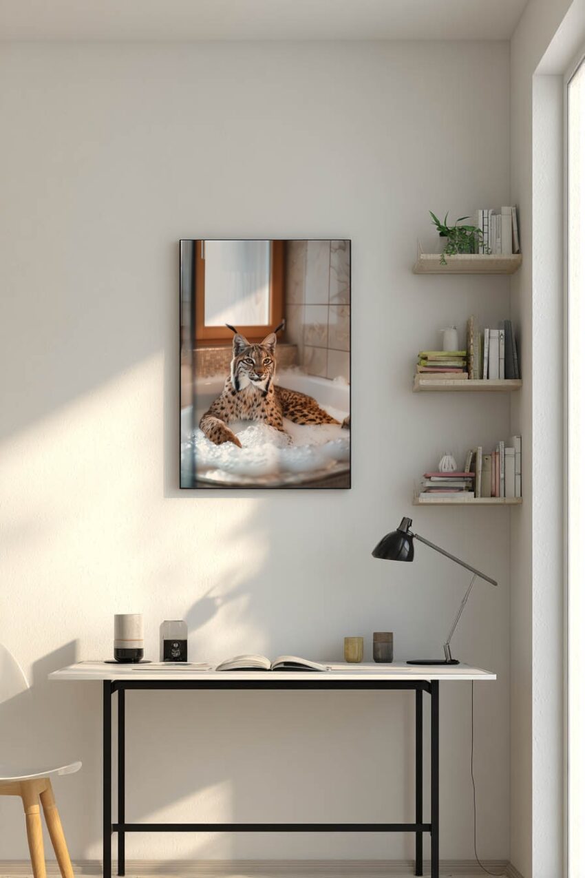 Fotografie Poster Luchs Schaumbad natürlich