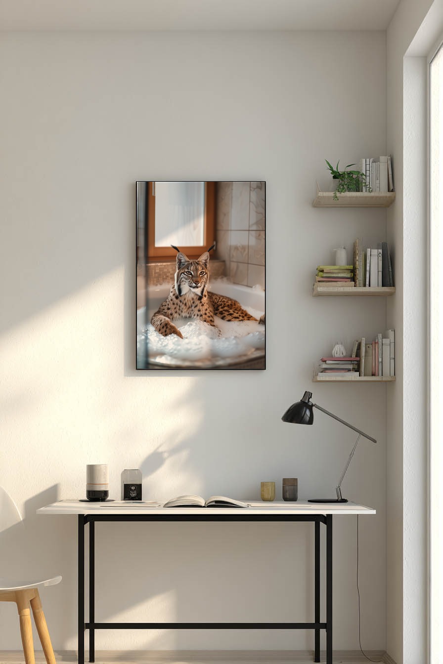 Fotografie Poster Luchs Schaumbad natürlich