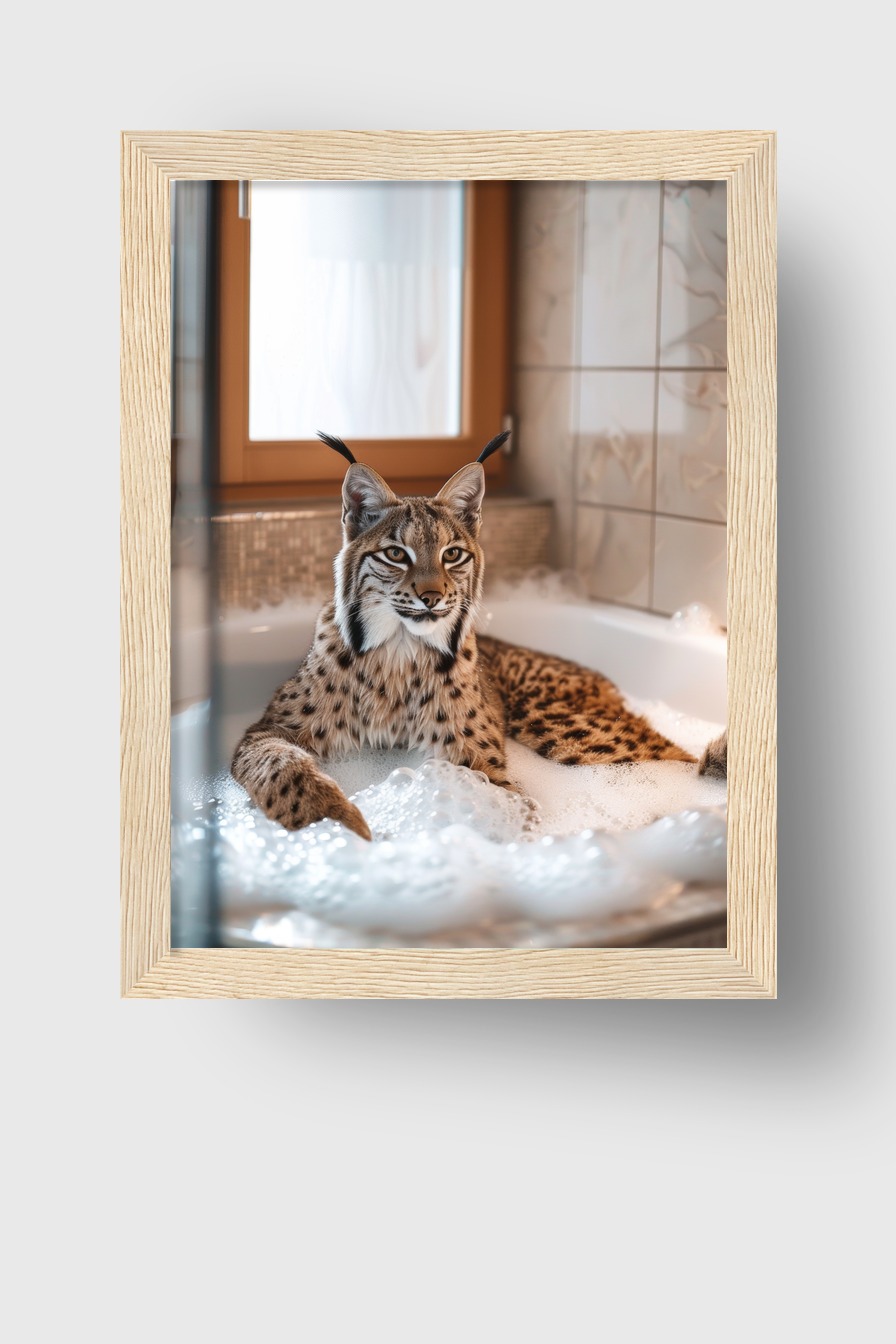Fotografie Poster Luchs Schaumbad natürlich