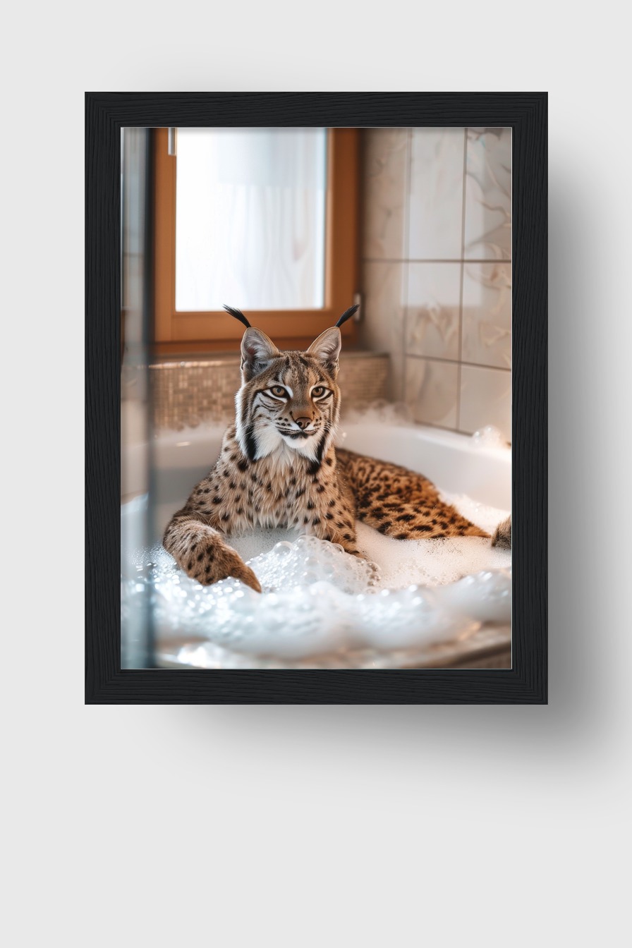 Fotografie Poster Luchs Schaumbad natürlich