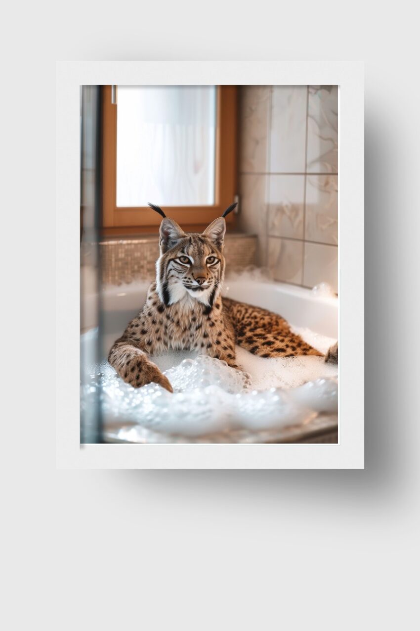 Fotografie Poster Luchs Schaumbad natürlich