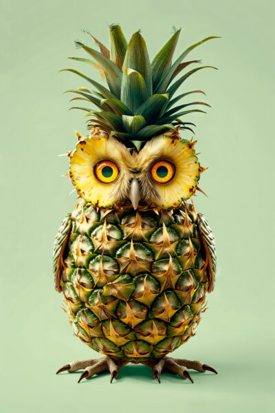Eule Ananas Leinwandbild