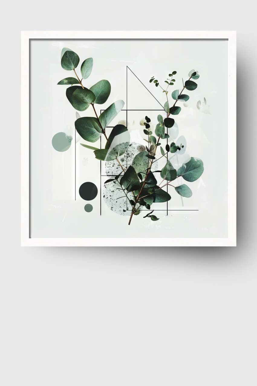 Grafik Poster Eukalyptuszweig grün minimalistisch