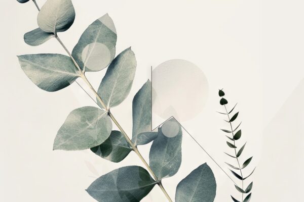 Eukalyptuszweig minimalistisch Leinwandbild