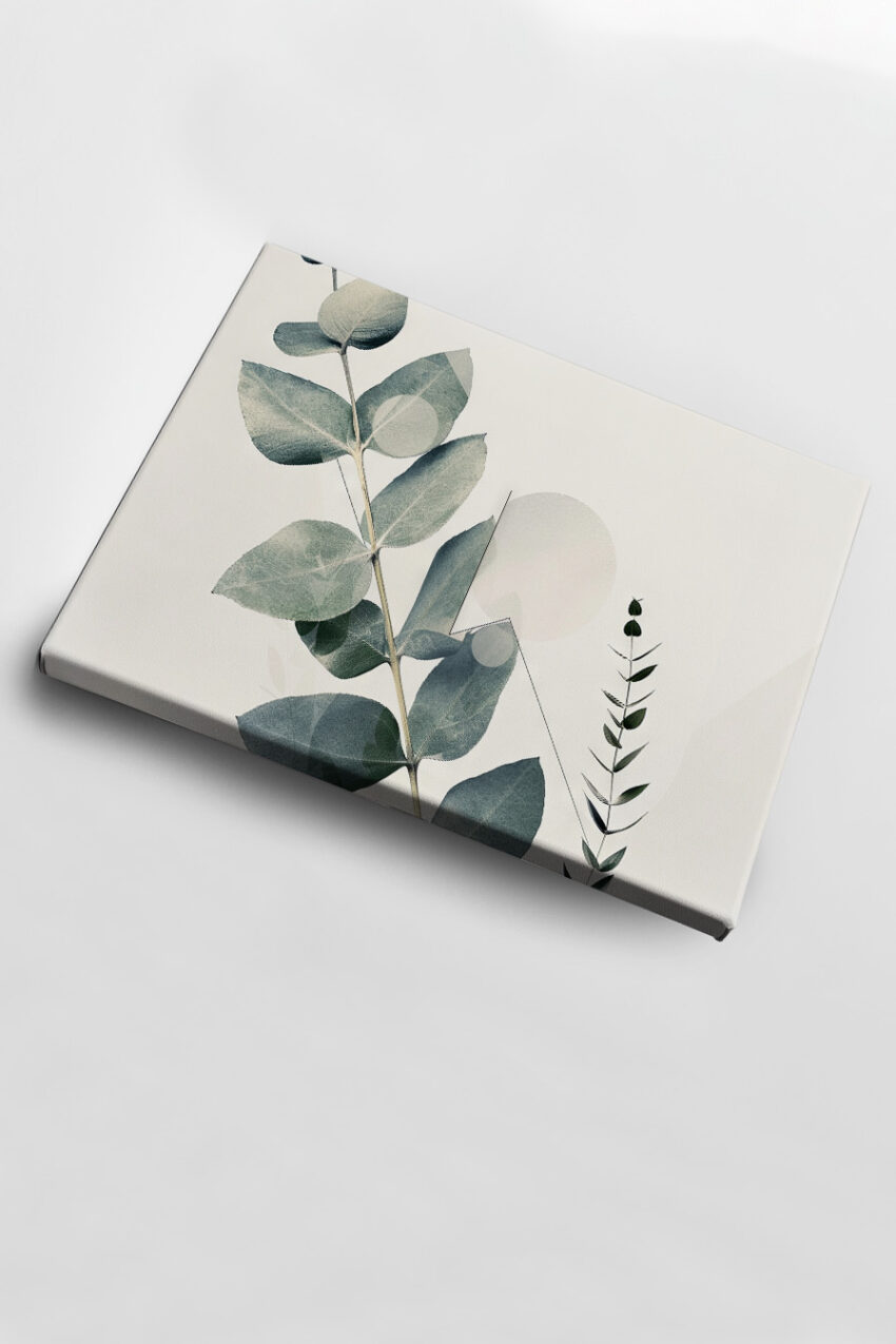 Minimalistisch Poster Eukalyptuszweig grün reduziert