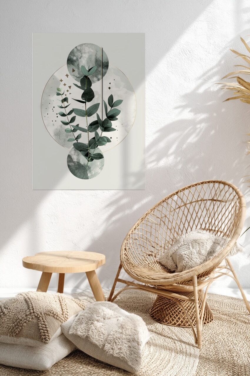 Grafik Poster Eukalyptuszweig grün minimalistisch