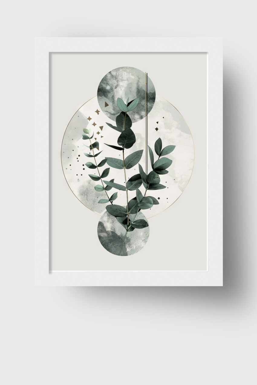 Grafik Poster Eukalyptuszweig grün minimalistisch