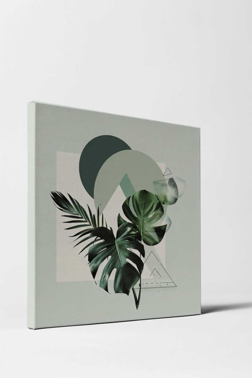 Grafik Poster Monstera Blätter grün minimalistisch