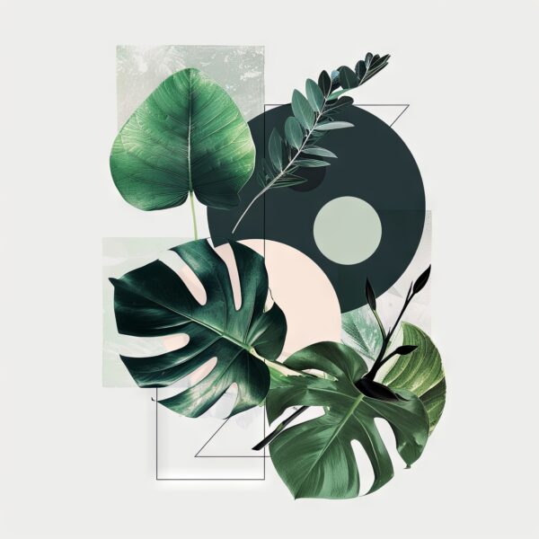 Blätter Collage Leinwandbild